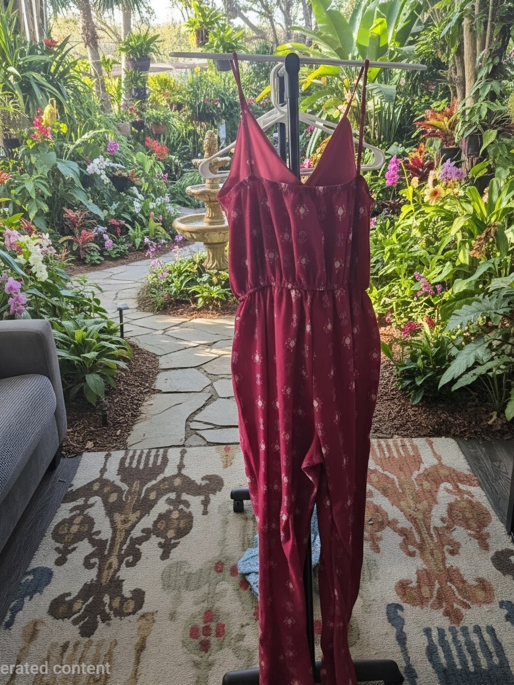 Rue21 Red Floral Spaghetti-Strap Jumpsuit